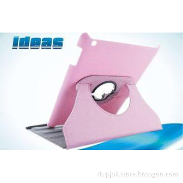 Pink Tablet PC Apple iPad Handmade Leather Cases without Ke